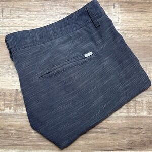 Vuori Aim Shorts Men 38 Charcoal Gray Performance Stretch Micro Stripe 8" Inseam